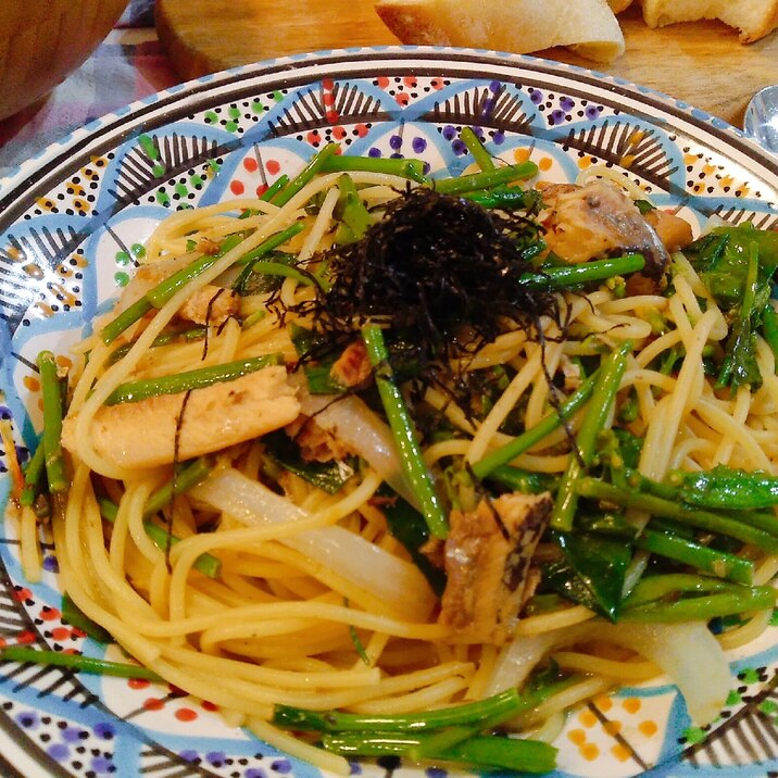 絶品！オイルサーディンと菜の花の春パスタ♪